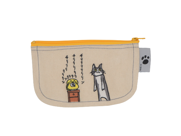 仕事猫刺繍シリーズ 刺繍ポーチ 電話猫 チリリリリ | ドリームカプセル
