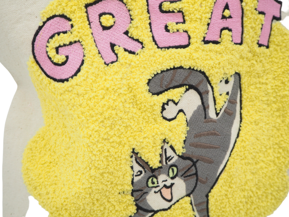 仕事猫刺繍シリーズ 刺繍トートバッグ 電話猫 GREAT 仕事猫刺繍シリーズ 刺繍トートバッグ 電話猫 GREAT