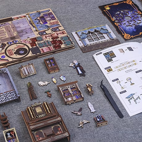 CuteBee DIY Book Nook Kit ミニチュア ドールハウスキット 星雲休憩室 Nebula Common Room