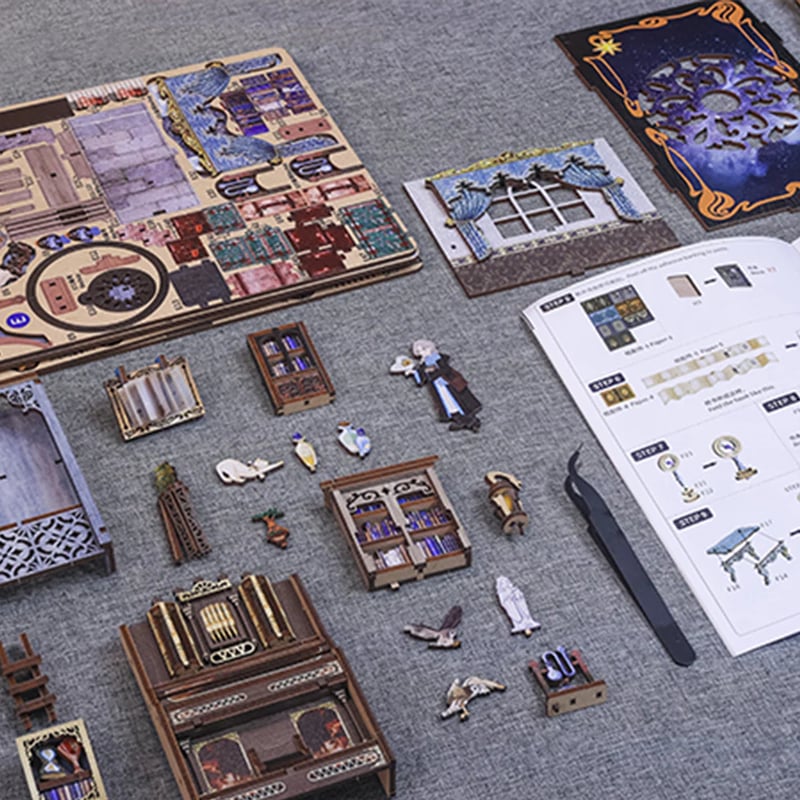 CuteBee DIY Book Nook Kit ミニチュア ドールハウスキット 星雲休憩室