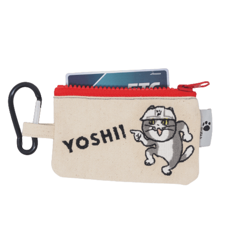 仕事猫刺繍シリーズ 仕事猫 刺繍カラビナポーチ ヨシ！