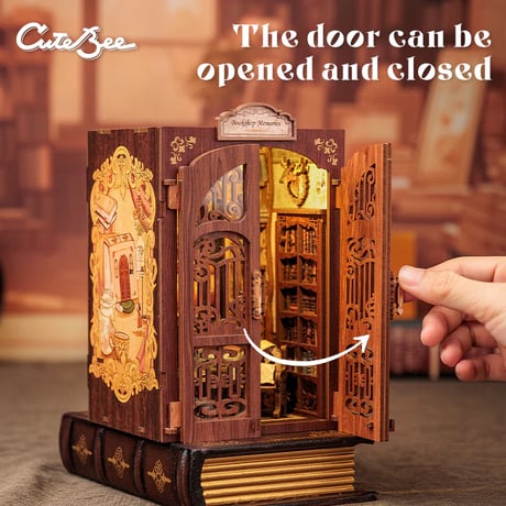 CuteBee DIY Book Nook Kit ミニチュア ドールハウスキット Bookshop Memories