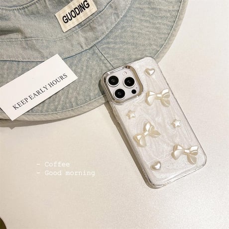 CUTECASE リボン アイフォン15Pro/15ケース エレガント iPhone14promax/13/12proケース トレンドファッションCM4445