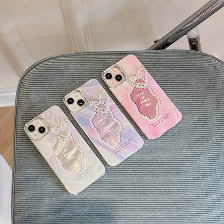 CUTECASE不規則な鏡人気の要素 うねうね 鏡付 iPhone15/15Proケース キラキラグリッター iPhone14/13Pro/12ケース きれい 便利 丈夫 C6019