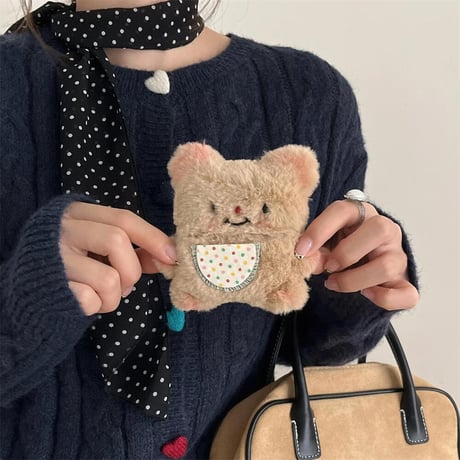CUTECASE熊ぬいぐるみ エアーポッズプロ2/proケース 可愛い Airpods3/2カバー 柔らかい 手さわりいいCM4615