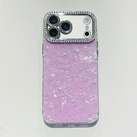 CUTECASE シェル柄 iPhone17/17Proケース ダイヤレンズカバー 美しい iPhone17ProMax/16/15ケース キラキラ感 CM6166