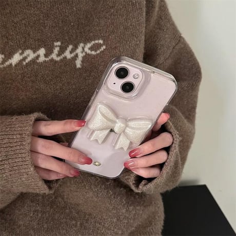 CUTECASEリボン iPhone16pro/16ケース 女子力高い iPhone15pro/14/13promaxケース おしゃれ めっちゃ可愛い CM5058