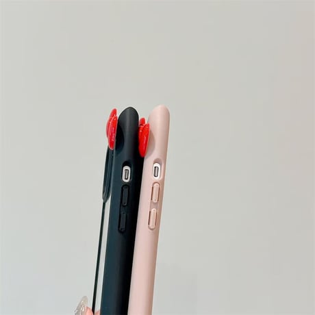 CUTECASE 猫の耳 iPhone15/15proケース リボンデコ iphone14promax/13pro/12カバー 可愛い 黄ばまないCM4301
