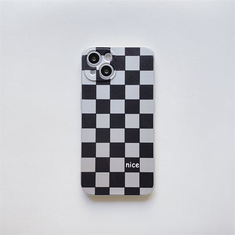 CUTECASEかわいいiPhoneチェッカーボード電話ケースiphone16proカバー高品質ソフトシェルiPhone7-16 pro Max美しいカバー オシャレ携電話ケースC87