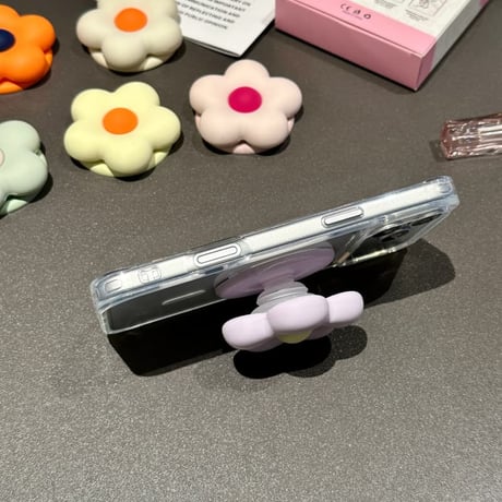 CUTECASE マグネット式花 スマホリング 磁石グリップスタンド 便利 かわいい ギフトに最適 韓国っぽ 頑丈CM6319