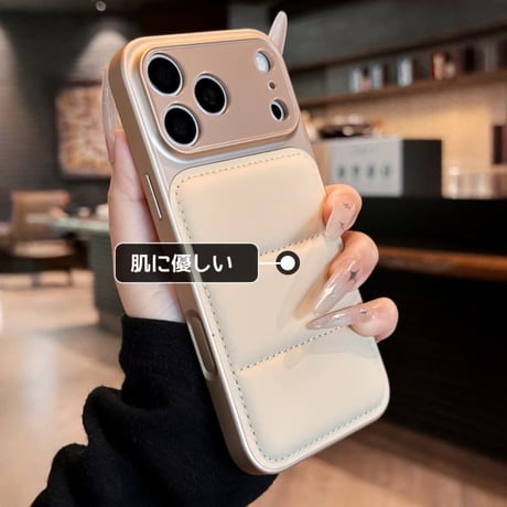 CUTECASE ダウンっぽ iPhone17pro/17promaxケース カメラコントロールカバー付 iPhone16Pro/15/14シリーズカバー 耐衝撃 レンズカバー付CM6005