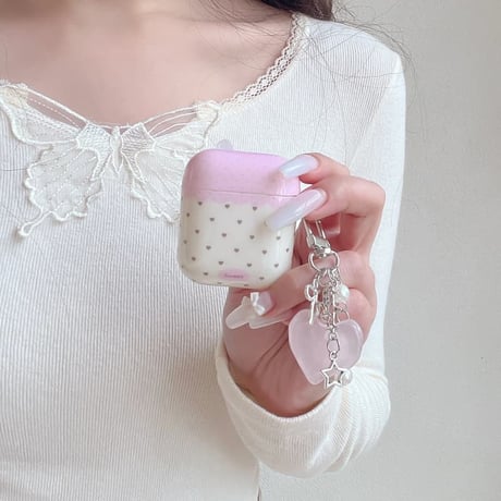CUTECASE 大人可愛い Airpods Pro3ケース 光沢感 Airpods4/3カバー pro2/pro1 リング/キーホルダー 甘めコーデにおすすめCM6211