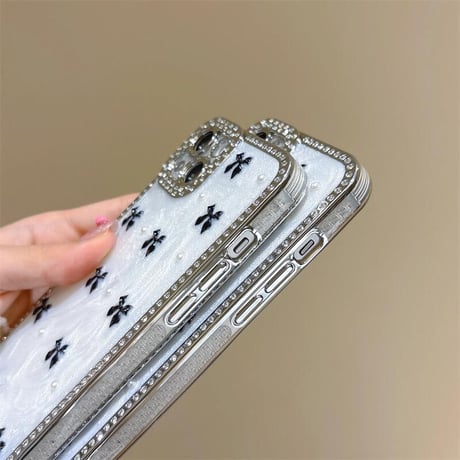 CUTECASEリボン iPhone16pro/16ケース ジュエリーライン iPhone15pro/14/13promaxカバー 大人可愛い ガーリーに大人気CM5514