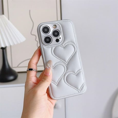 CUTECASEiPhone16/16plusケース ハートキルティング iPhone15pro/14/13Proカバー エレガント カメラ保護CM4668
