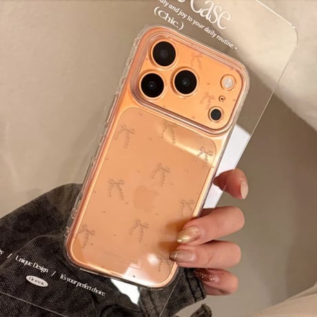 CUTECASE リボン柄 iPhone17Pro/17ケース 透明光沢感 iPhone17ProMax/16Pro/15カバー 女子力高い 使いやすい CM5887
