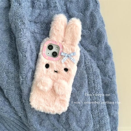 CUTECASEめっちゃ可愛い iPhone16Pro/16ケース ふもふも兎ぬいぐるみ iPhone15Pro/14ProMax/13ケース プレゼントにおすすめ CM4750