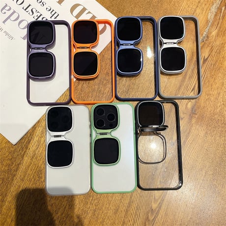 CUTECASEサングラス形ともかくスタンドiPhone15Pro電話ケース C5067