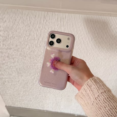 CUTECASE 花付ミラーリングiPhone17Promaxケース レザー iPhone16Pro/15pro/14ケース エレガント スタンド付CM6300
