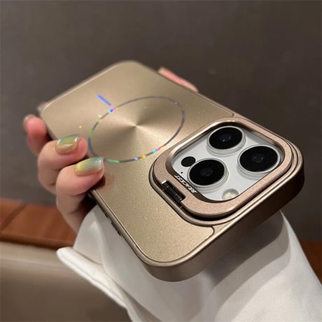 CUTECASEスタンド付 Magsafe充電 iPhone16/16proケース キラキラ光る iPhone15promax/14/13カバー 高級感多機能便利CM5480