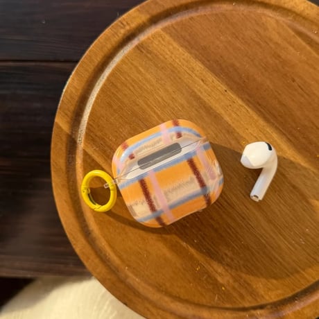 CUTECASE カラーブロッキング AirpodsPro3ケース チェック柄 Airpods3/pro2カバー 可愛い リング付 韓国っぽCM5975