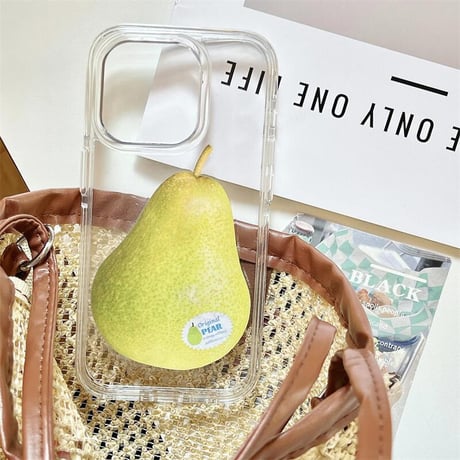 CUTECASE 梨柄 iPhone16pro/16ケース 丈夫 iPhone15pro/14/13promaxカバー 黄ばまない透明ケース 大人可愛い CM5529