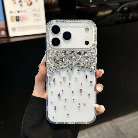 CUTECASE ダイヤデコiPhone17Promaxケース キラキラ感 高透明 iPhone17Pro/16Pro/15カバー 存在感抜群 きれい CM5898