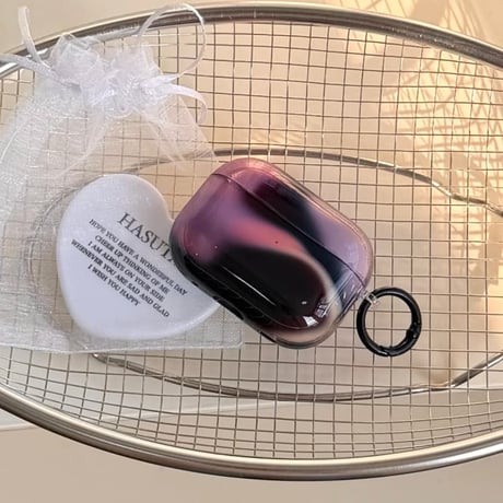 CUTECASE 黒紫グラデーションカラー AirPodsPro3ケース 艶感 Airpods4/3ケース AirpodsPro2/Pro1カバー シック オシャレCM5917