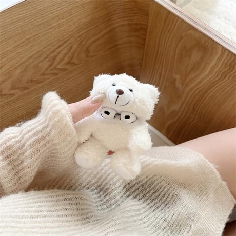 CUTECASE熊ぬいぐるみ Airpods４ケース 可愛すぎる Airpods3/pro2カバー 柔らかい ギフトにおすすめ CM4976