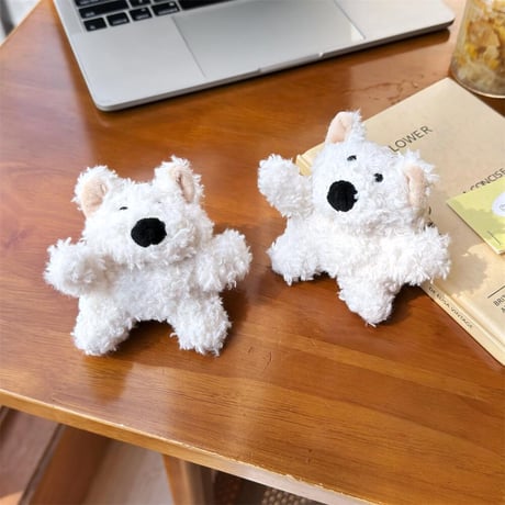 CUTECASE犬ぬいぐるみ Airpodspro2/proケース 可愛い Airpods3/2カバー リング付き 柔らかい ギフトに最適CM4534