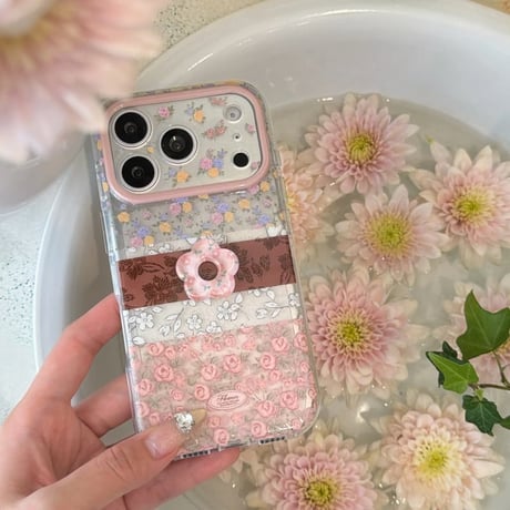 CUTECASE花柄 iPhone17Pro/17ケース リ春夏向け iPhone17ProMax/16Pro/15カバー かわいい 花カメラカバー CM6096