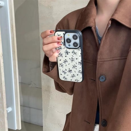 CUTECASE大人可愛い花柄 iphone16pro/16ケース 皮っぽい iphone15pro/14/13/12カバー エレガント ファッション 女子力アップCM4878