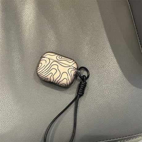 CUTECASE 線柄 AirpodsPro3ケース オシャレ シック エアポッズ4/3 AirpodsPro2/Proカバー 皮ストラップ ギフトにおすすめ CM5922
