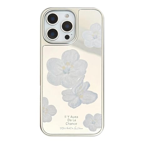 CUTECASE花柄 鏡 iPhone16/16proケース 大人可愛い アイフォン15promax/14/13proケース 丈夫 メイク直し 女子力UP CM5089