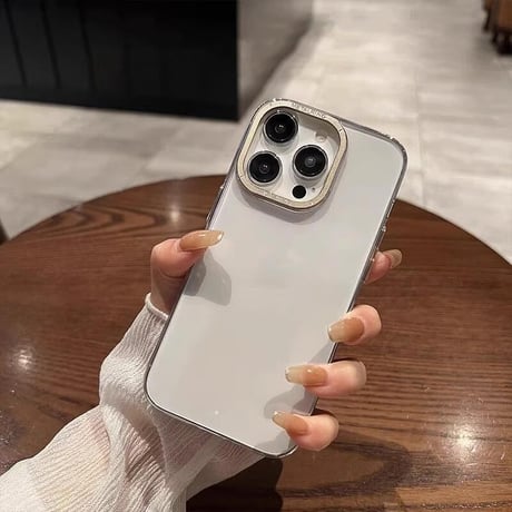 CUTECASEiPhone16Pro/16ProMaxケース クリア 金属カメラ枠 黄ばまない アイフォン15プロ/14/13proカバー 薄型軽量 頑丈 CM4671