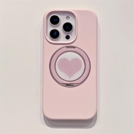 CUTECASEハート柄マグネットリング iPhone16pro/16ケース 高品質シリコン アイフォン15/14pro/13/promaxカバー 耐衝撃丈夫 ワイヤレス充電 スタンドCM4953
