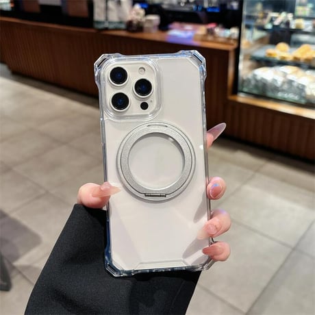 CUTECASEロングストラップ付 iPhone16pro/16eケース リングスタンド付 iPhone15promax/14カバー 四角耐衝撃加工 CM5357