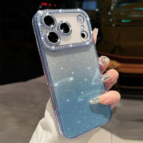 CUTECASE 高級感 iPhone17Pro/17Promaxケース キラキラジュエリー iPhone17/17Airカバー オシャレ綺麗 レンズフィルム付き CM5677