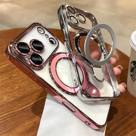 CUTECASE MagSafeリングスタンド iPhone17Pro/17ProMaxケース 強力ガラスレンズカバー iPhone17/17Airケース 大人気 CM5682