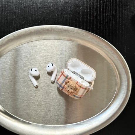 CUTECASE ストライプ AirPodsPro3ケース AirPods4 可愛い犬 AirpodsPro2/3/2カバー リング付き ギフトにおすすめCM5818
