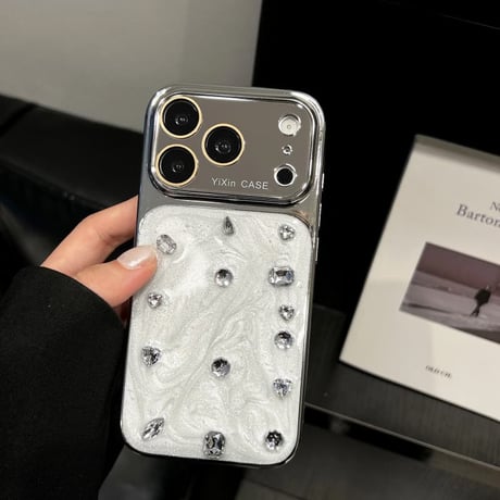 CUTECASE ダイヤデコミラーiPhone17Promaxケース おしゃれ iPhone16Pro/15Pro/14Pro/13ケース 丈夫 人気デザインCM6463