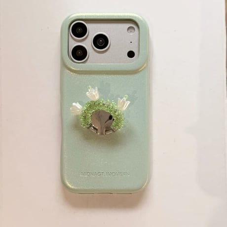 CUTECASE 花付ミラーリングiPhone17Promaxケース レザー iPhone16Pro/15pro/14ケース エレガント スタンド付CM6300