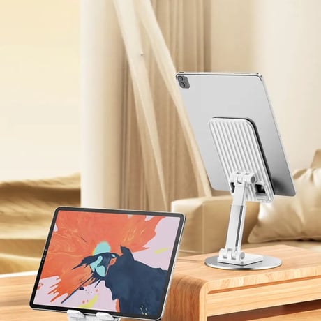 CUTECASE 折りたたみ式 360° 回転アルミ合金ベースの電話とタブレット スタンド、ポータブル デスクトップ スタンド、旅行や家庭での使用に適していますCT3