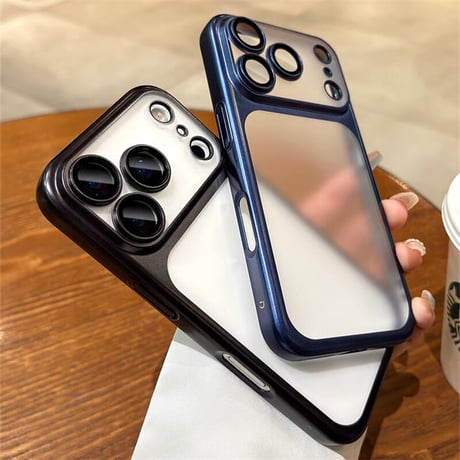 CUTECASE指紋防止 iPhone17ProMaxケース頑丈レンズカバー付 iPhone17Proケース 薄型軽量 iPhone17 肌にやさしい フロストバックパネルデザインCM5690
