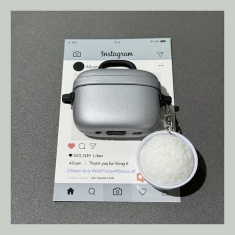 CUTECASE 圧力鍋 Airpods Pro3ケース ご飯キーホルダー付 Airpods4カバー pro2ケース 可愛い ストラップ付 ギフトにおすすめCM6049