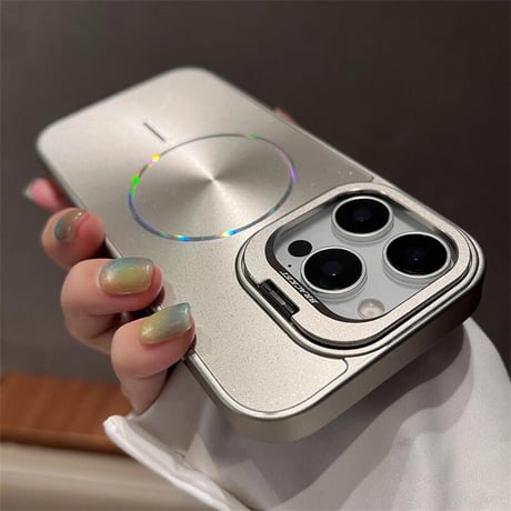 CUTECASEスタンド付 Magsafe充電 iPhone16/16proケース キラキラ光る iPhone15promax/14/13カバー 高級感多機能便利CM5480