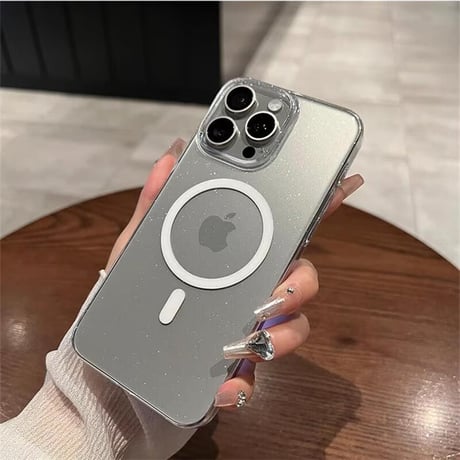 CUTECASE高品質キラキラクリアMagSafe iPhone16Pro/16ケース 黄ばまない iPhone15pro/14pro/13proケース ラメ入り 軽量薄型 高級感CM4664