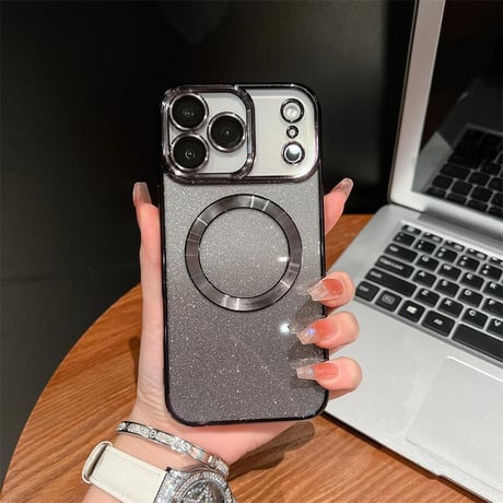 CUTECASE キラキラ iPhone17Pro/17ケース Magsafe充電 iPhone17Air/ProMaxケース ラメインナーシート付 CM5675