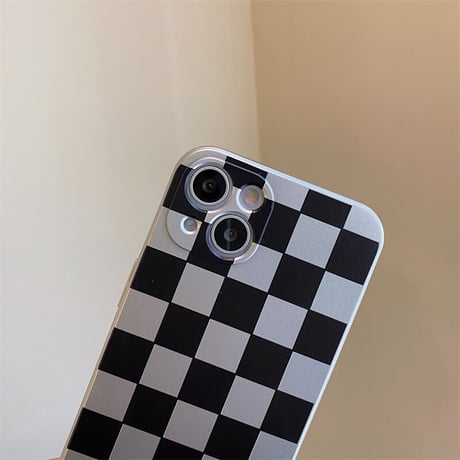 CUTECASEかわいいiPhoneチェッカーボード電話ケースiphone16proカバー高品質ソフトシェルiPhone7-16 pro Max美しいカバー オシャレ携電話ケースC87