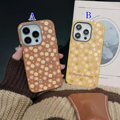 CUTECASEストラップ付 iPhone16/16proケース 花柄 レザー アイフォン15pro/14/13proカバー 高品質 エレガントCM4810