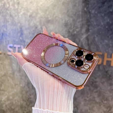 CUTECASE キラキラ iPhone17Pro/17ケース Magsafe充電 iPhone17Air/ProMaxケース ラメインナーシート付 CM5675